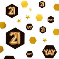 Glitz & Glamour Black & Gold Confetti Scatter - Age 21
