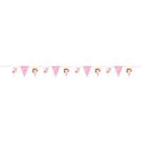 Pink Princess And Unicorn Paper Flag Banner