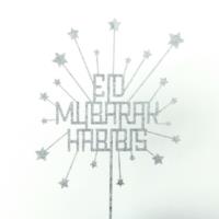 Eid Mubarak Habibis Silver Cake Topper