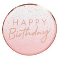 Rose Gold Ombre Happy Birthday Plates