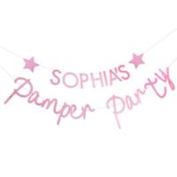 Pink Glitter Customisable Pamper Party  Bunting