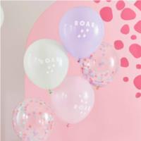 Pink, Lilac and Pastel Green Roar Balloon Bundle