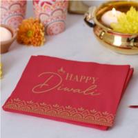 Gold and Red Happy Diwali Napkins
