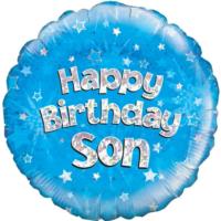 Happy Birthday Son Blue Balloon - 18