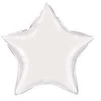 WHITE STAR FOIL BALLOON 20