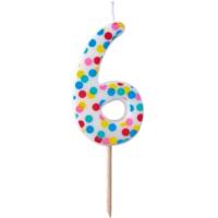 Pick & Mix Polka Dot Spotty Candle Number 6