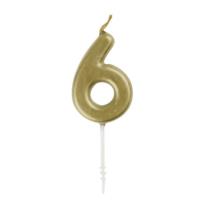 Gold Number Candle 6