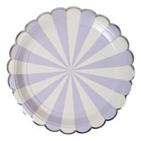 Lavender Striped Large Plate
