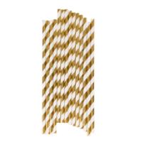 Metallic Golden Stripey Straws