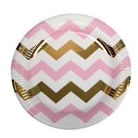 Party Plate Pink Chevron