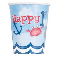 Nautical Boy 1st Birthday Cups