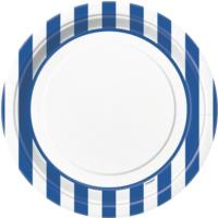 Royal Blue Striped Plates 9