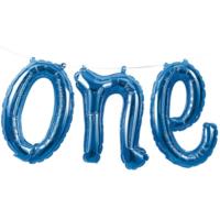 Age One Blue Balloon Bunting
