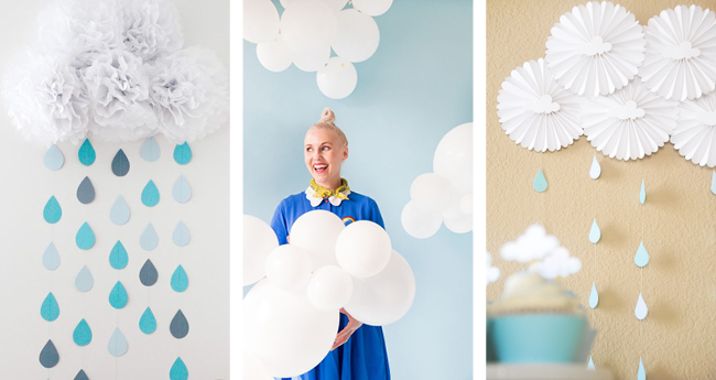 Cloud Shaped Hanging Decorations - Postbox Party