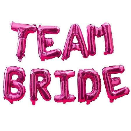 Hot Pink Team Bride Balloon Bunting