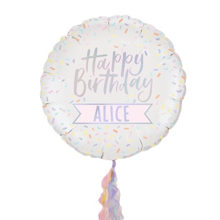 Personalised Iridescent Happy Birthday Foil Balloon