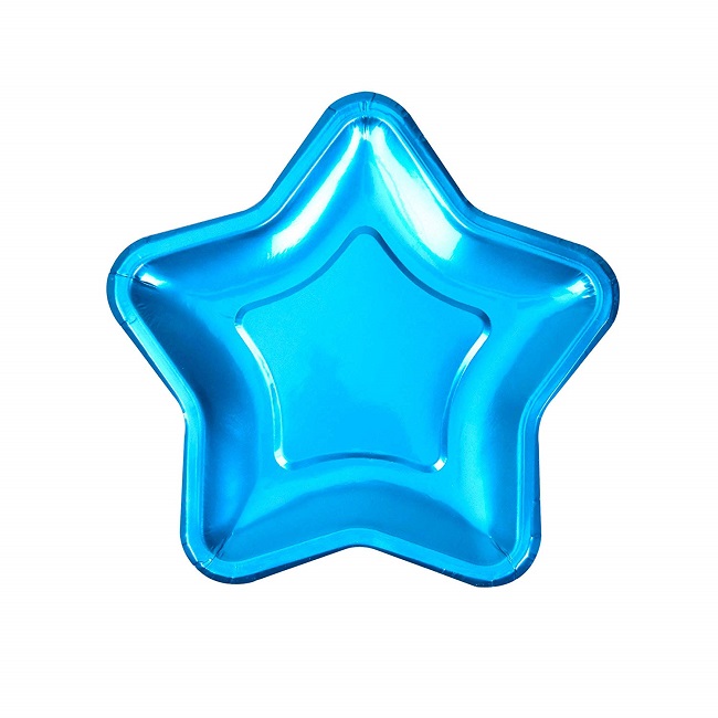 Foil Star Plate - Small - Blue