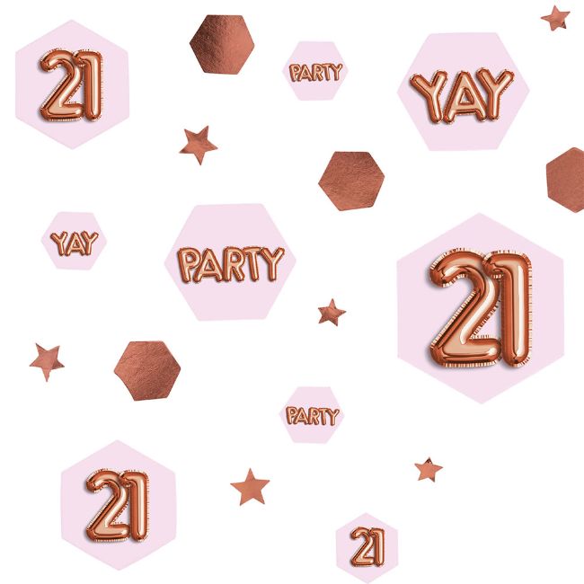 Glitz & Glamour Pink & Rose Gold Confetti Scatter - Age 21