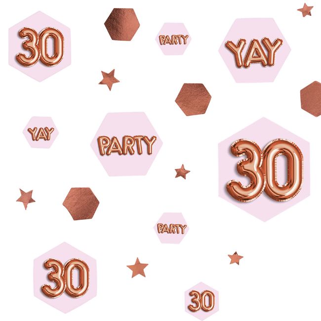 Glitz & Glamour Pink & Rose Gold Confetti Scatter - Age 30