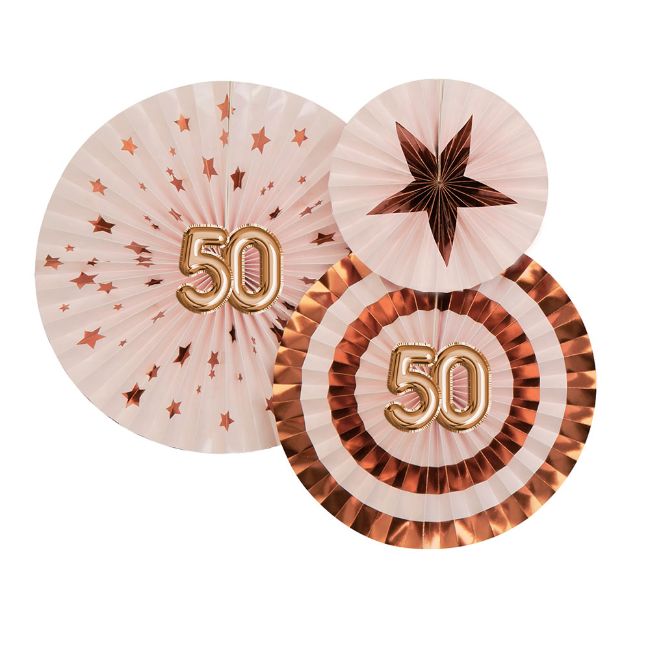 Glitz & Glamour Pinwheels - Pink & Rose Gold - 50th Birthday