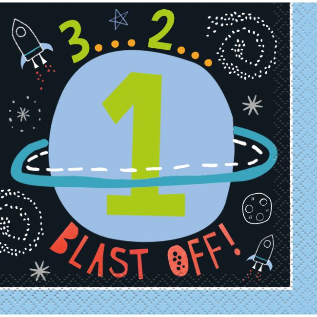 Outer Space Beverage Napkins 1St Birthday