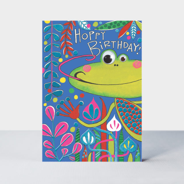 Hoppy Birthday frog card