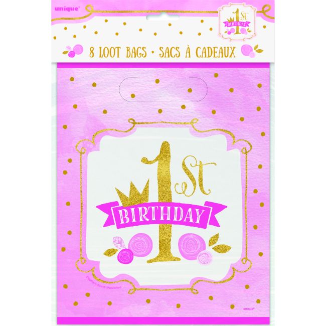 Pink & Gold 1st Birthday Lootbag