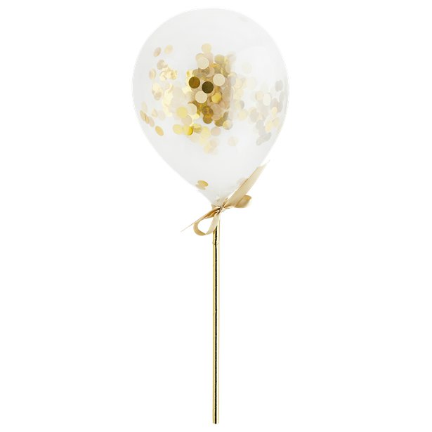 Gold Mini Confetti Balloon Wands 5