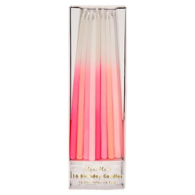 Pink Dipped Tapered Candles