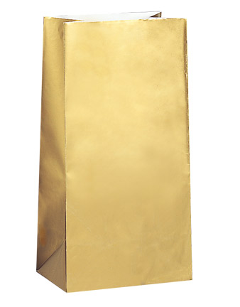 Pack of 10 - Paper Bags Gold