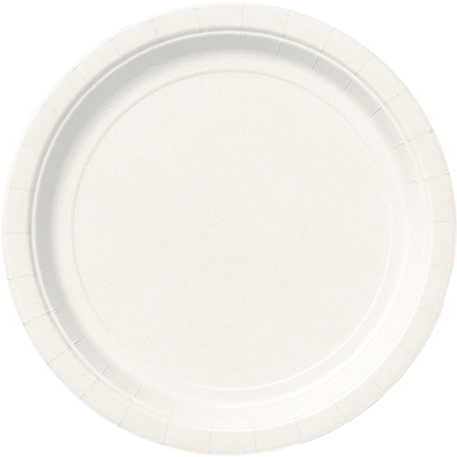 Bright White Round Plates 7