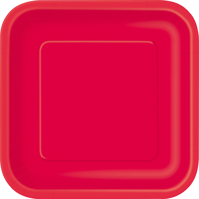 Ruby Red Square Plate 9