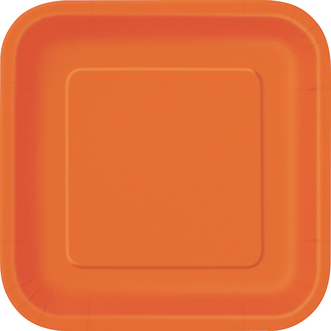 Pumpkin Orange Square Plate 7