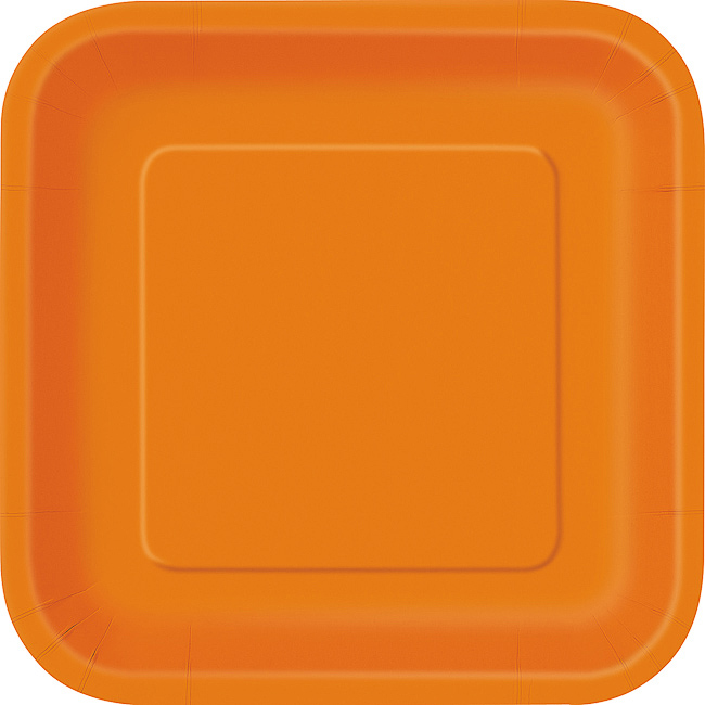 Pumpkin Orange Square Plate 9