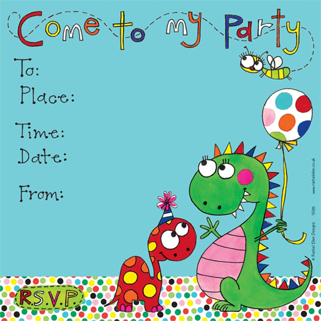 Party Invite Dinosaurs