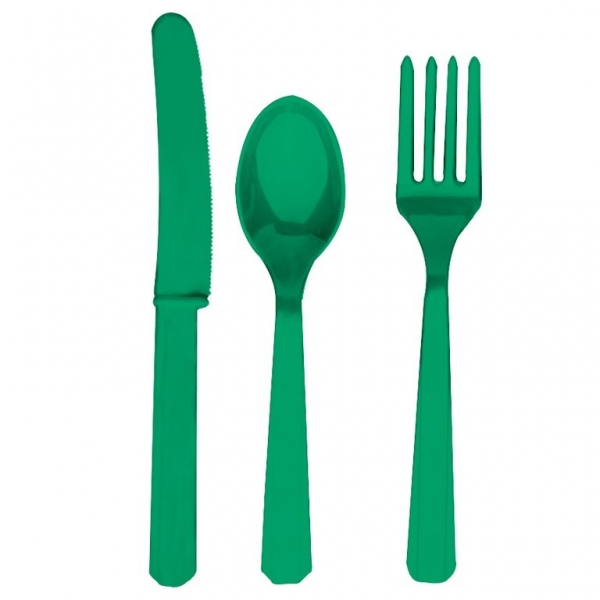 Assorted Plastic Green Cutlery