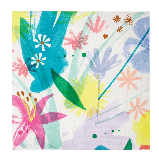 TS Painted Flowers Large Napkin