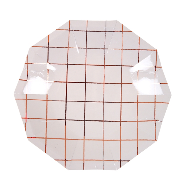 Small Rose Gold Grid Plates