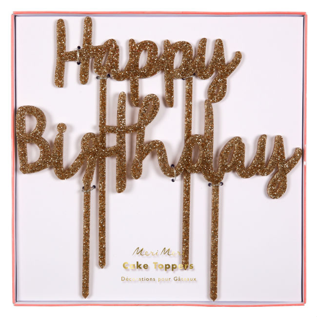 Happy Birthday Glitter Toppers