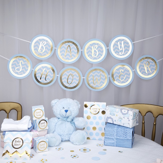 Baby Shower Blue Bunting