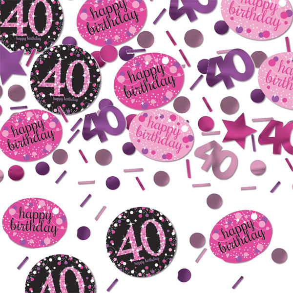 Pink Celebration Age 40 Confetti