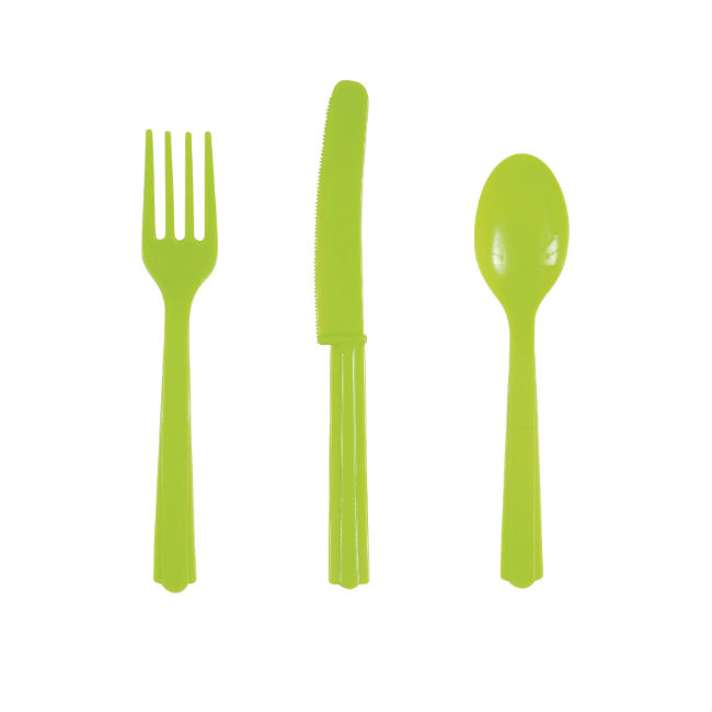 18 Neon Green Cutlery