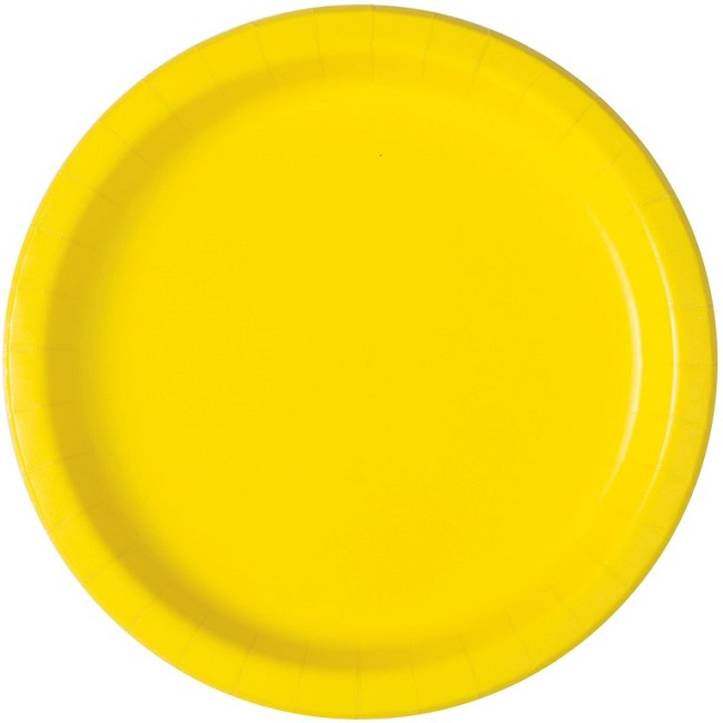 Neon Yellow Round Plate 9