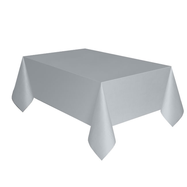 Silver Plastic Table Cover