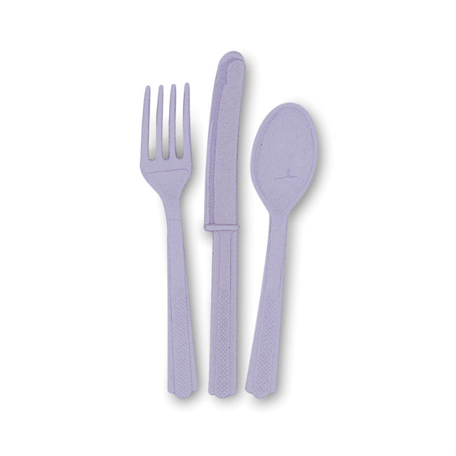 18 Assorted Lavender Cutlery
