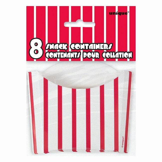 Red & White Striped Snack Containers