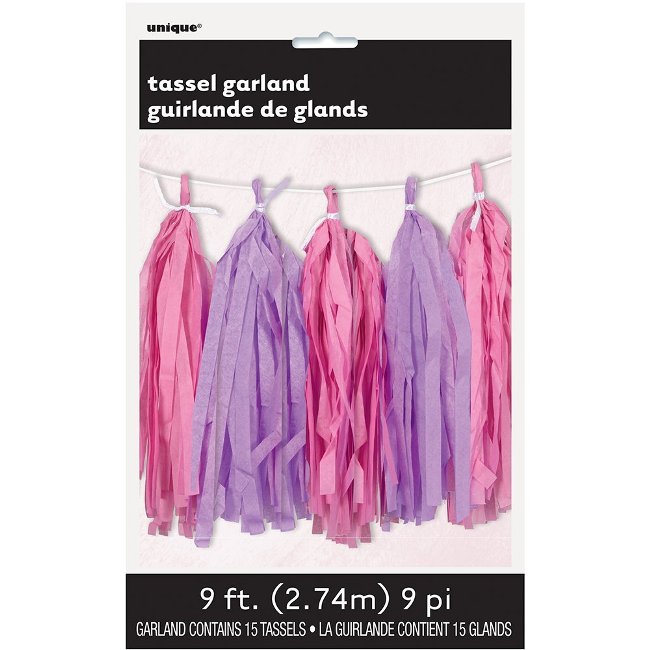 Pink & Purple Tassel Garland