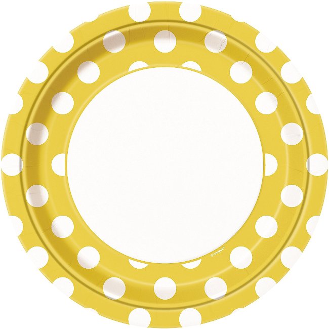 Yellow Polka Dot Plates 9