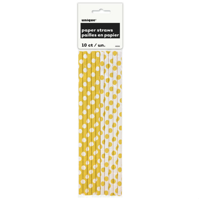 Yellow Polka Dot Straws