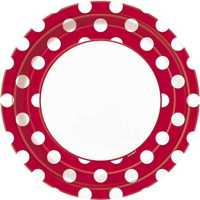 Ruby Red Dot Plates 9